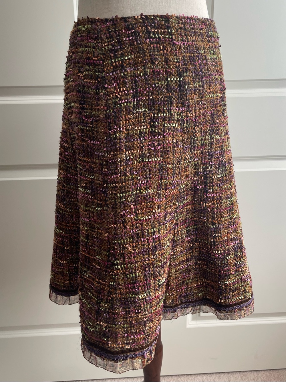 Cynthia Steffe Size 12 Y2K Tweed Skirt Multicolor Statement Skirt